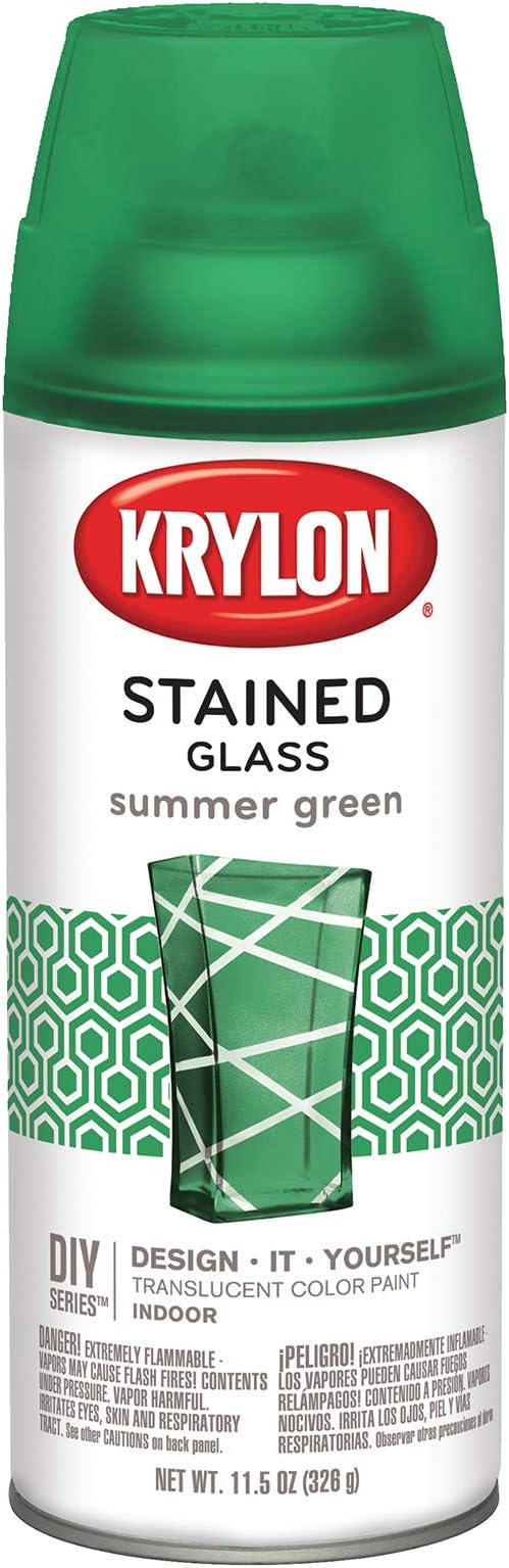 Krylon K09028000 Stained Glass Paint, Summer Green, 11.5 oz. by Krylon%C2%AE