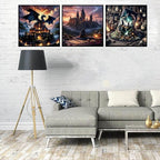 3 Pack Diamond Art Kits for Adults, 5D Castle Diamond Painting Kits for - Image 2