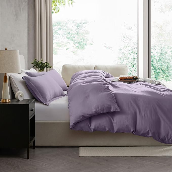 Nestl Grayish Purple California King Duvet Cover Sets - Image 7
