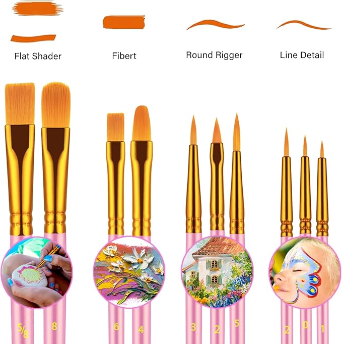 Paint Brushes Set, Oil Watercolor Acrylic Paint Brush, Artist Paintbrushes - Image 2