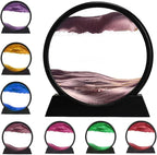 rysnwsu 3D Dynamic Sand Art Liquid Motion, Moving Sand Art Picture Round Glass by rysnwsu