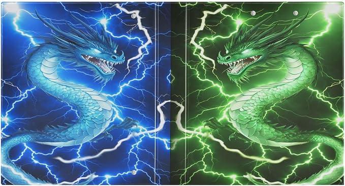 Fire Dragon Round Ring Binders 1.5 Inch Dinosaur Red Green 3 Ring Clipboard - Image 2