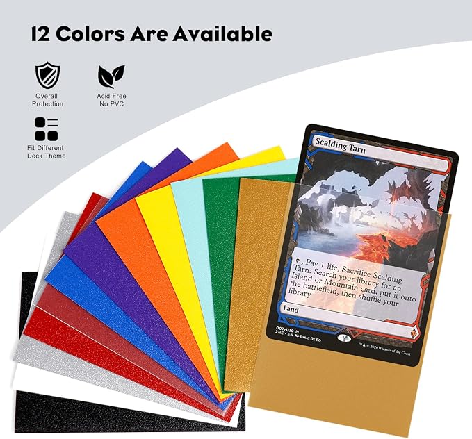 Gold MTG Card Sleeves 300CT, Matte Textured Back Card Sleeve Deck Card - Image 4