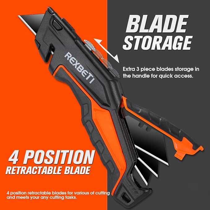 REXBETI 2-Pack Utility Knife, SK5 Heavy Duty Retractable Box Cutter - Image 5