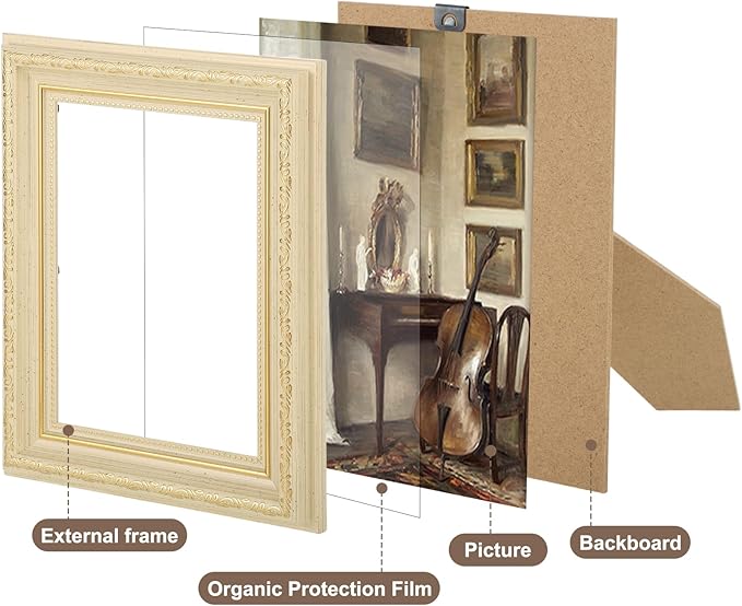 10 Pack Vintage Picture Frames for Wall or Tabletop Display Ornate Vintage - Image 3