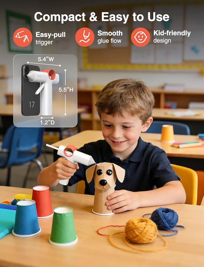 CLEVAST Cordless Hot Glue Gun, 5000mAh Rechargeable Mini Glue Gun - Image 5