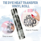 HTVSTD Black Tie Dye HTV Heat Transfer Vinyl 12×8ft Iron on Vinyl | Tie Dye - Image 3