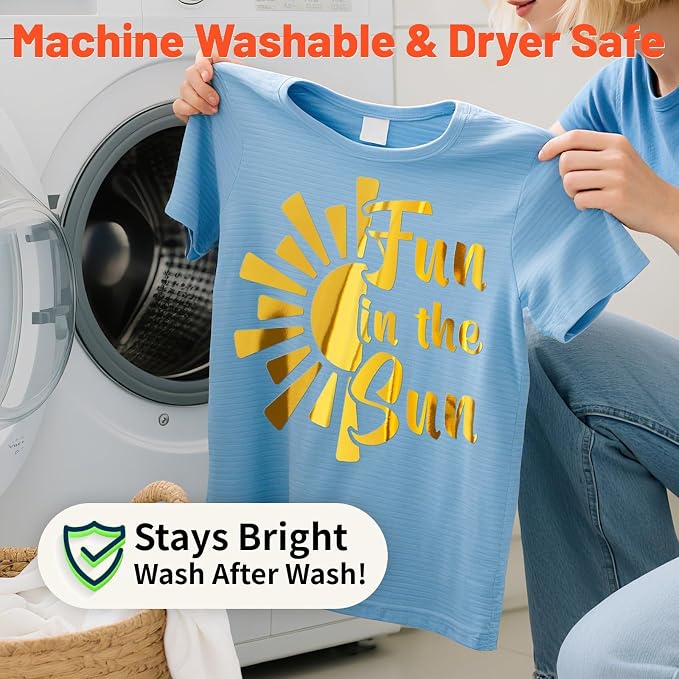 TECKWRAP Heat Transfer Vinyl for T-Shirts, Metallic Gold | Easy Weed HTV Vinyl - Image 6