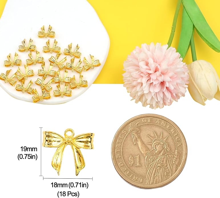 Bow Charms for Bracelet Jewelry Making Cute Bracelet Charms | 18Pcs, Bow Charms - Image 7