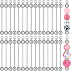 Hicarer 30 Pcs Beadable Keychain Bars Blanks Keychain Making Supplies by Hicarer