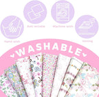 Aubliss 8pcs Fat Quarter Fabric Bundles Quilting Cotton Craft Fabric Pre-Cut - Image 4