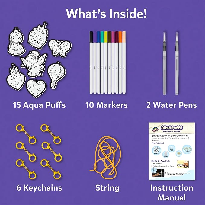 Skillmatics Aqua Puffs 3D Art Kit – Princesses & Unicorns, Mess-Free Toy | - Image 6