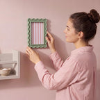 AceOrbit 4x6 Inches Sage Green Flower Wavy Scalloped Picture Frame Cute Wavy - Image 5