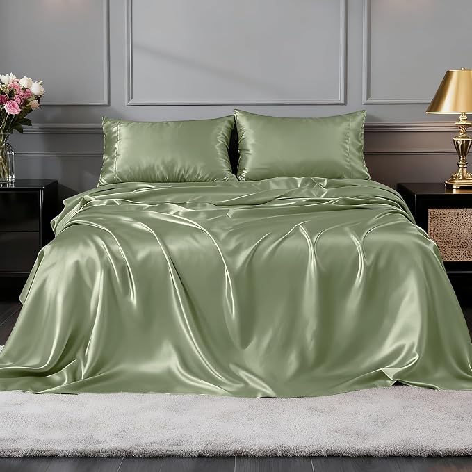 FreshCulture Satin Sheets Twin Size Bed Set - Image 2