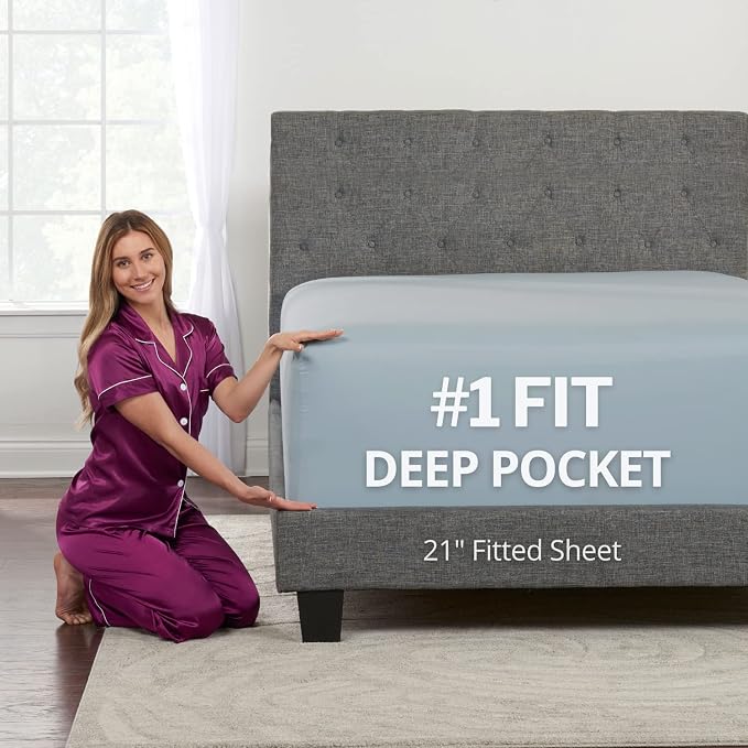 DeaLuxe Deep Pocket Full Fitted Sheet by DeaLuxeBedding