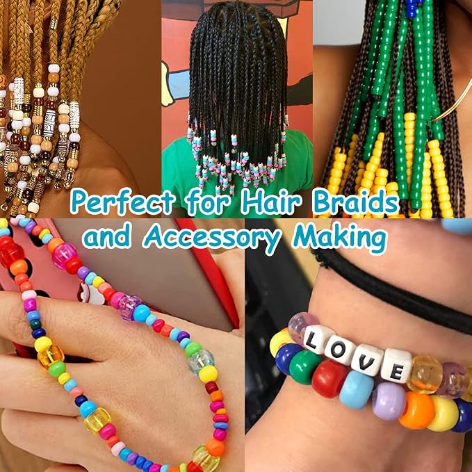 1100 Pcs Transparent Colored Pony Beads - Image 3
