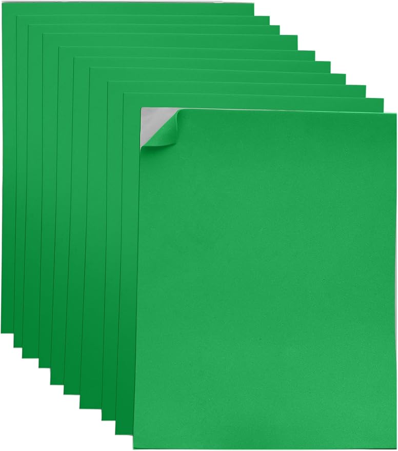 Adhesive Green EVA Foam Sheets for Crafts, 2mm Thickness – Sticky Back Foam by Ader+Products