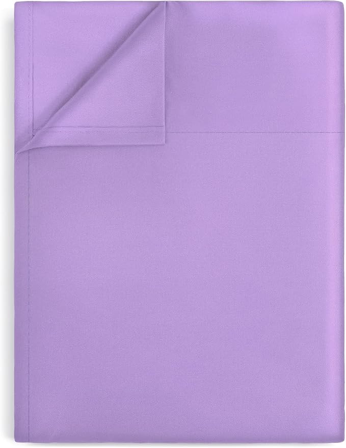 Lirex Light Purple Flat Sheet Twin, Ultra Soft & Breathable Brushed 1800 by Lirex