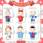 6 Pcs Family Style Hand Puppets Soft Plush Puppet Family Members Cute Hand Toys - Image 2