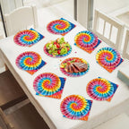 48Pcs Tie Dye Paper Plates and Napkins Rainbow Tie Party Decorations Dye - Image 5