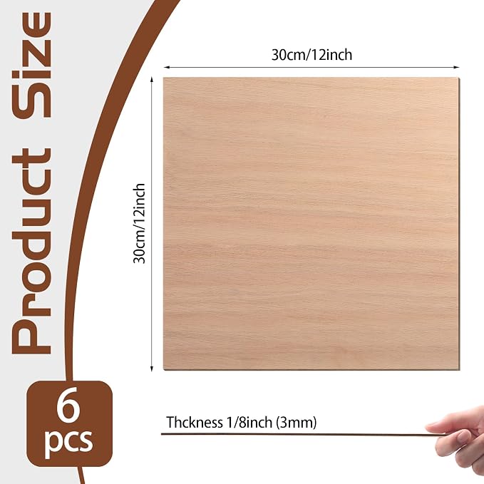 6 Pcs Mahogany Plywood Sheets, School DIY Projects, CNC Cutting, and Wood - Image 2