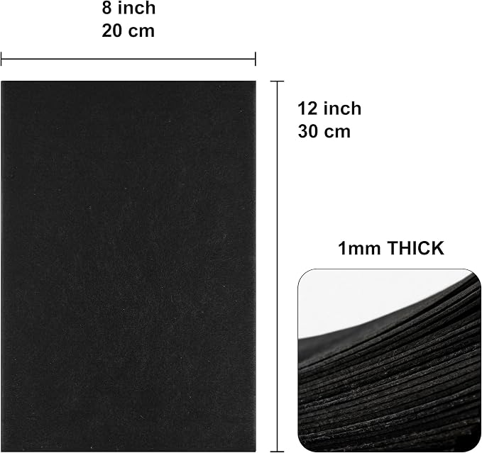 20PCS Black Felt Fabric Sheets - Image 2