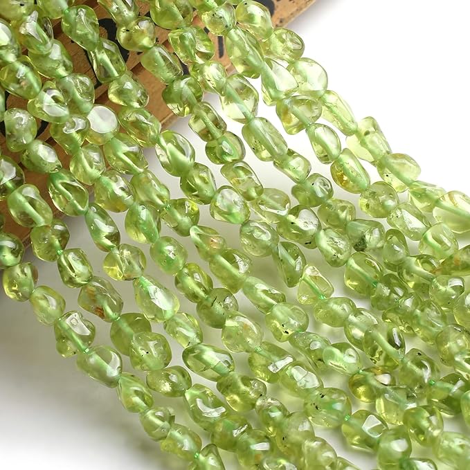 HAAMIIQII Natural Green Peridot Pebble Stone 4-6mm Small Irregular Freeform - Image 5