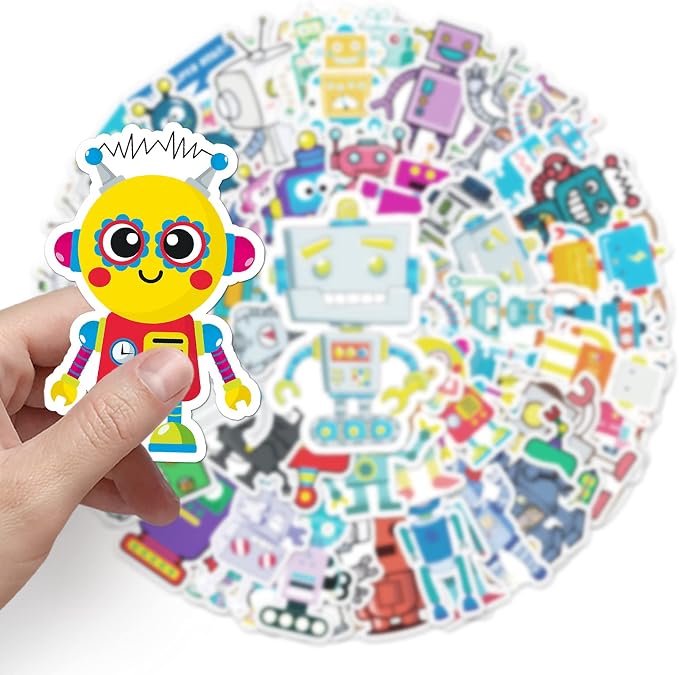 Cute Cartoon Robot Stickers for Kids - Image 4