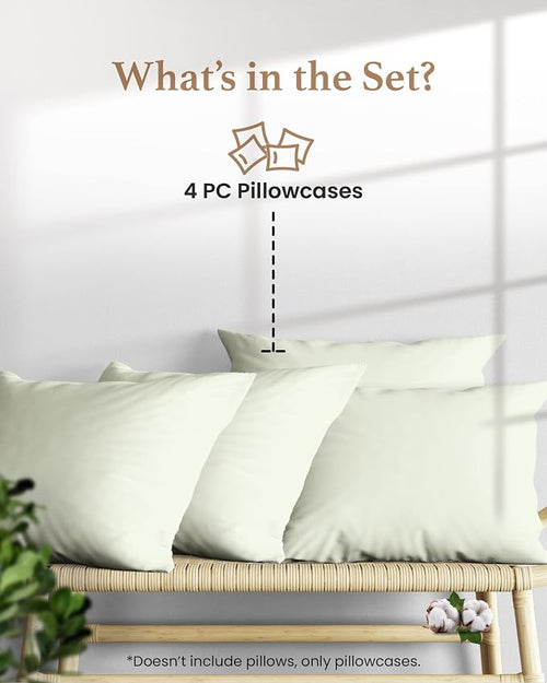 1000 TC Sage King Pillowcases Set of 4 100% Egyptian Cotton Pillow Cases - Image 2