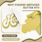 Gold Glitter HTV Heat Transfer Vinyl - Image 3
