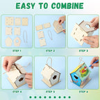 DoubleFill 60 Pcs 4. 33" DIY Wooden Birdhouses Craft - Image 5