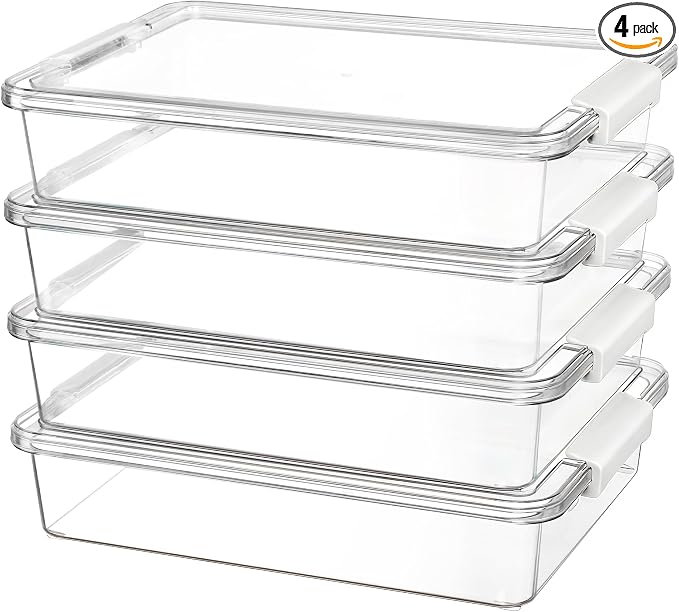 Vtopmart 4 Pack 6 Qt Plastic Storage Bins by Vtopmart
