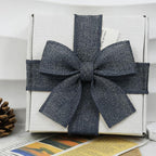 Navy Blue Burlap Ribbon 1-1/2 in X 10 Yard Dark Blue Wired Ribbon | Natural - Image 5