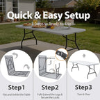 SUPER DEAL 8FT Folding Picnic Table - Image 6