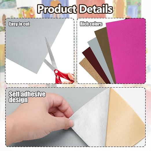 Biaungdo Grey Self Adhesive Felt Sheets, 8 x 12 Inch, Felts Fabric - Image 3
