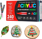 Acrylic Paint Markers Pens, 240 Vivid Colors Acrylic Markers Set, Direct Liquid by Unknown