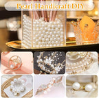 Pearl Beads for Craft, Anezus 200pcs Ivory Faux Fake Pearls, 12 MM Sew on Pearl - Image 6
