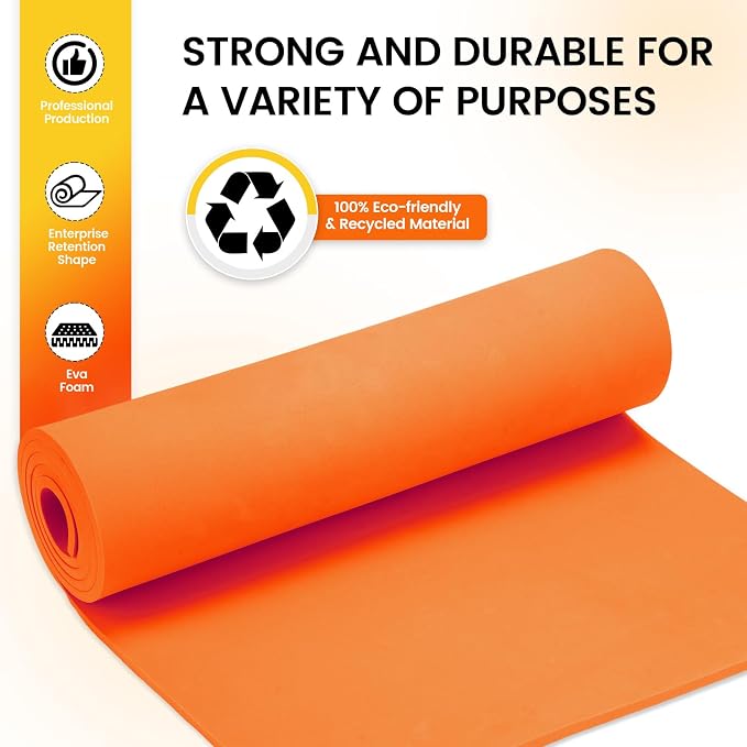 Do²ping Orange Eva Foam Sheets roll, 6mm eva Craft Foam 49''x13.9'' High - Image 5