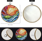 Colorful Boho Rainbow Geometric Spiral Sun Art Gift Framed Round Wall Decor - Image 2