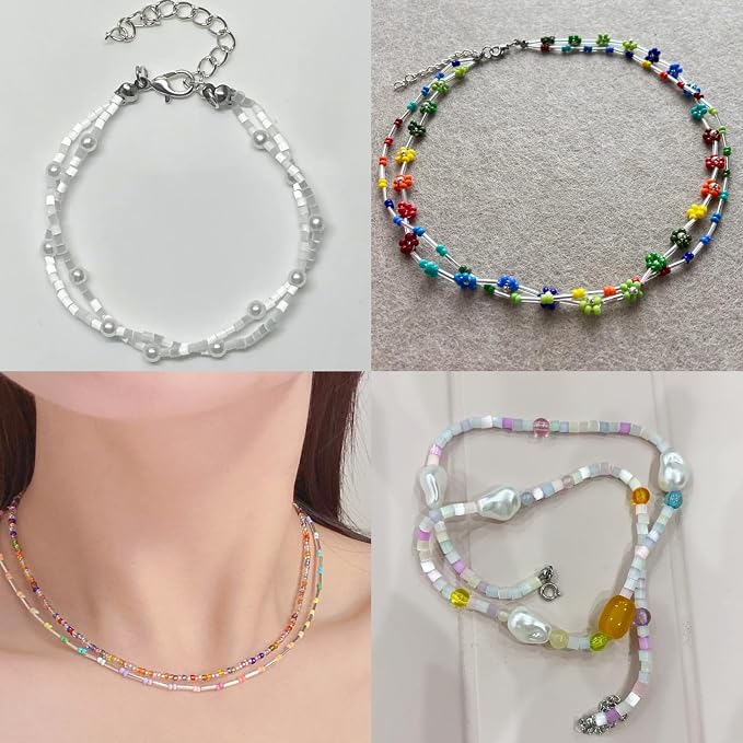 EuTengHao 16800pcs Tube Beads Kit Glass Bugle Seed Beads Small Craft Beads - Image 8