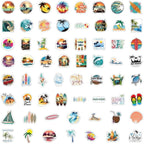120PCS Hawaii Themed Stickers for Water Bottles, Summer Beach Scene Sticker - Image 5