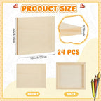 Barydat 24 Pcs Wood Panels for Painting 10'' x 8'' Unfinished Wood Canvas Board - Image 2