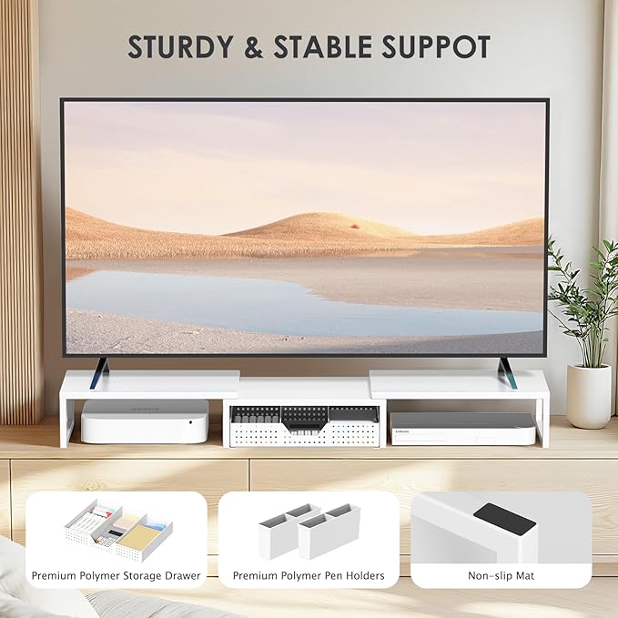OPNICE Desk Organizers and Accessories, Dual Monitor Stand Riser - Image 8