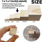 MUXGOA Unfinished Wooden Cubes, 1 Inch Wood Square Blocks - Image 2