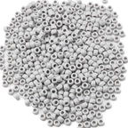 Gxueshan 1000 Pcs Acrylic Pony Beads 6x9mm Gray Bulk Plastic Beads - Image 2