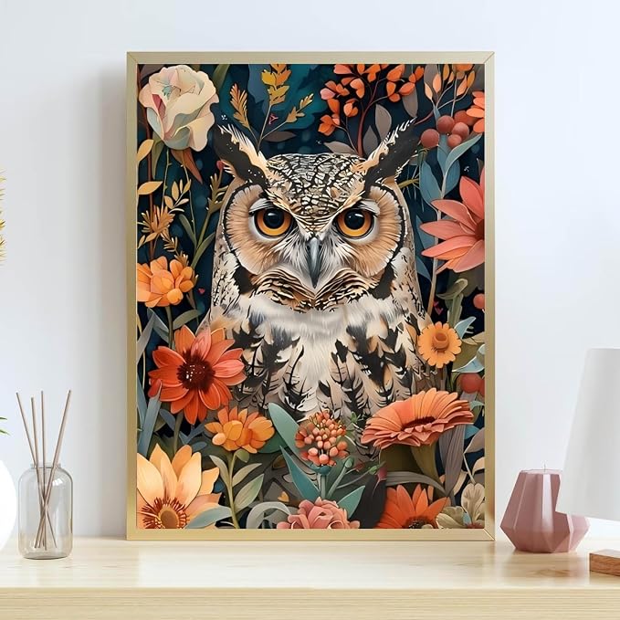 Owl Stamped Cross Stitch Kits for Adults Beginner, Flowers Counted Cross Stitch - Image 3
