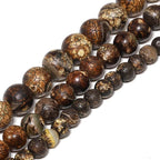 60pcs Round Loose Brown Crack Old Agate Beads - Image 3