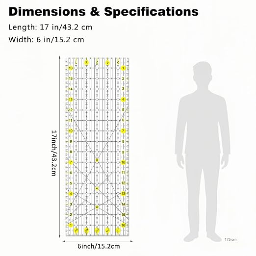 Sewing Ruler, 6“ * 17” Quilting Rulers, Acrylic Ruler, Cutting Ruler - Image 2