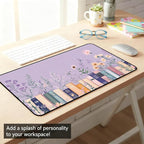 Purple Book Desk Pad Mat XXL, Lavender Flower Large Mousepad, Game Desk Mat - Image 7