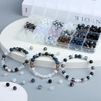 DUQGUHO 8mm Black Beads for Bracelets Black and White Glass Beads for Jewelry - Image 3